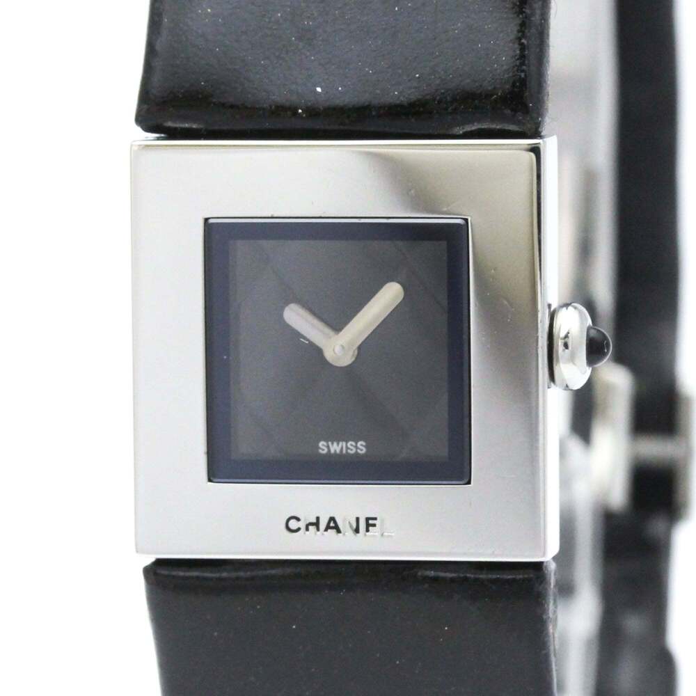 Chanel Matelasse Quartz Stainless Steel and Quilted Leather 19